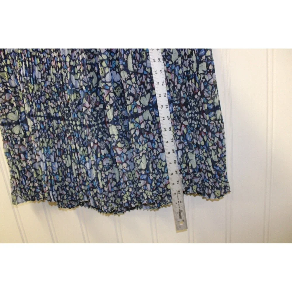 Ted Baker Lailaah Corrugated Pleat Midi Skirt Blue Size 5 US‎ 12  $275